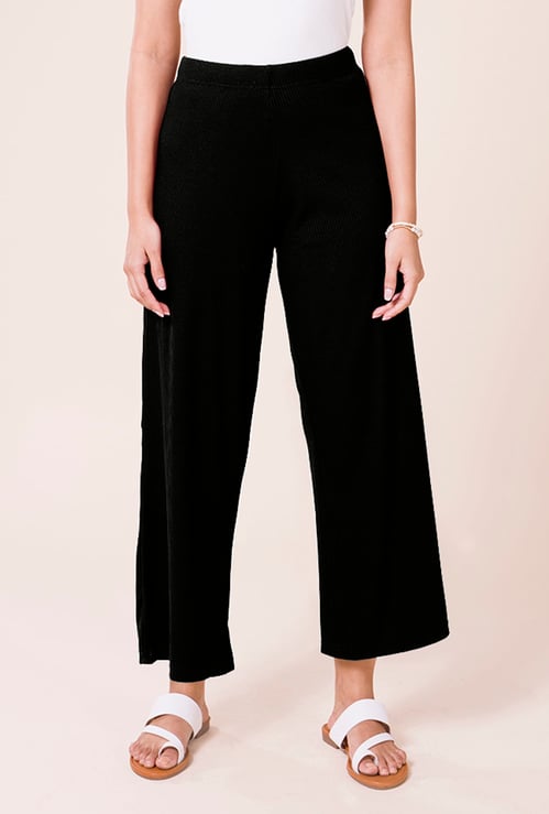 GO COLORS Ribbed Palazzos