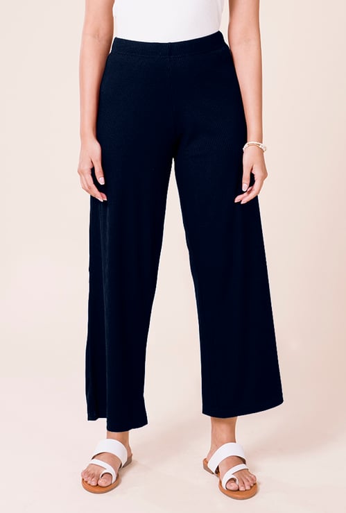 GO COLORS Ribbed Palazzos