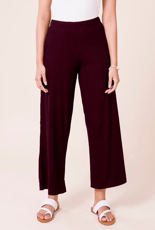 GO COLORS Ribbed Palazzos
