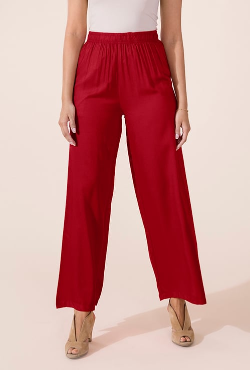 GO COLORS Solid Palazzos