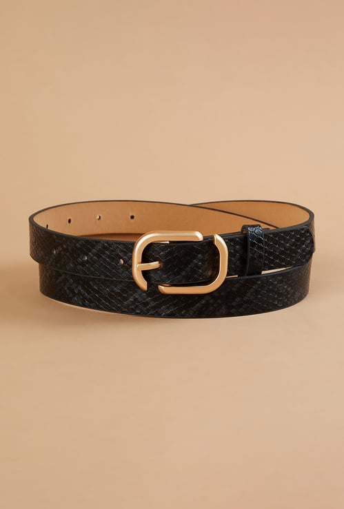 GINGER Textured Buckled Belt