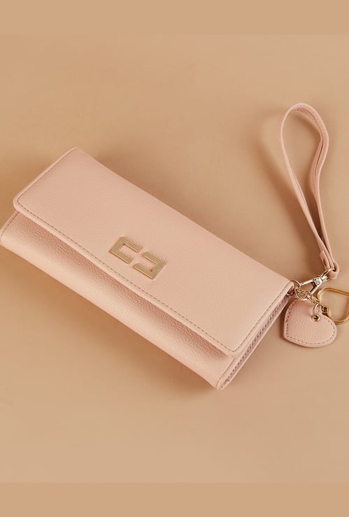 GINGER Textured Tri-Fold Wallet with Wristlet