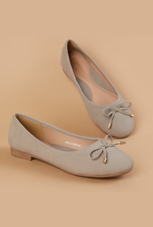 GINGER Bow-Detailed Ballerinas