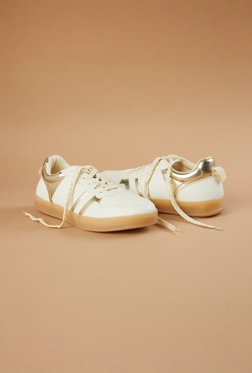GINGER Metallic Overlay Sneakers