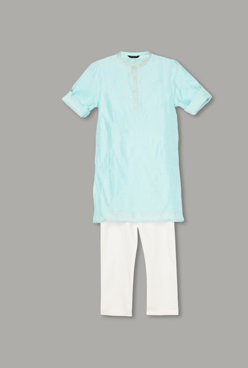 MELANGE Woven Motif Kurta with Pyjamas