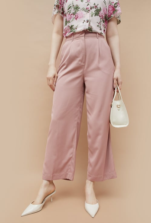 CODE CLASSIC Solid Wide Leg Trousers