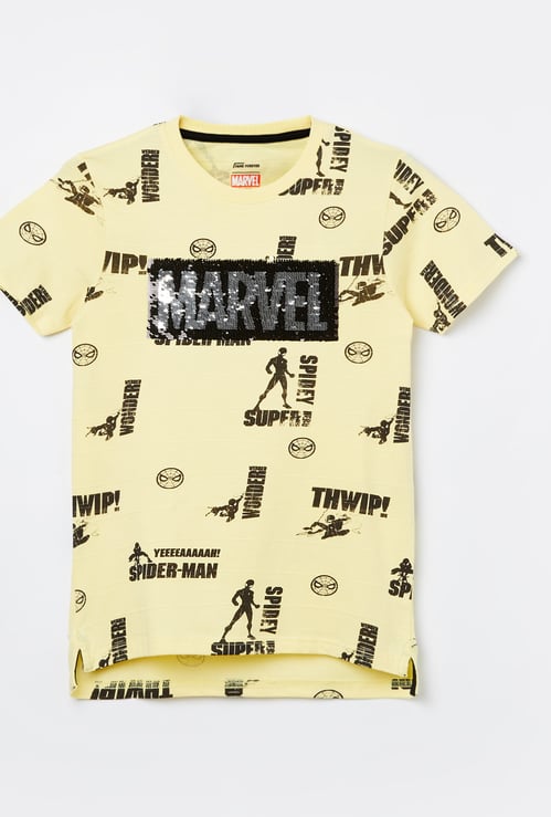 FAME FOREVER Boys Spider-Man Sequined T-shirt