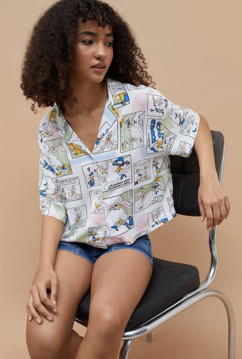 GINGER Donald Duck Print Shirt