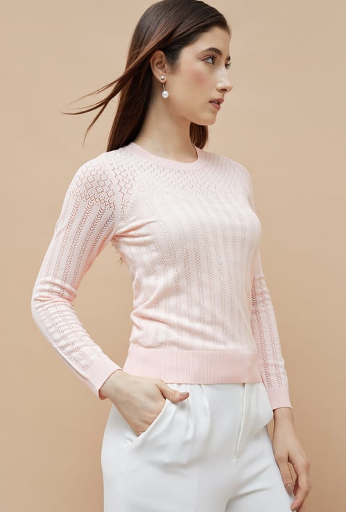 CODE CLASSIC Pointelle Knit Top