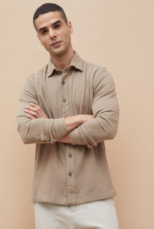 CODE UNWIND Textured Regular Fit Shirt