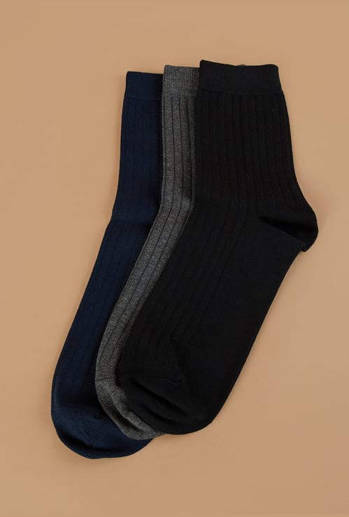 CODE Patterned Knit Crew Length Socks - Pack of 3
