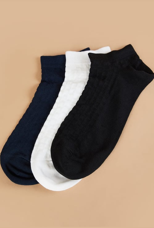 CODE Patterned Knit Ankle Length Socks - Pack of 3