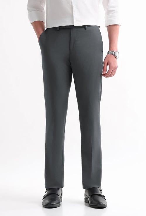 ARROW Solid Regular Fit Formal Trousers