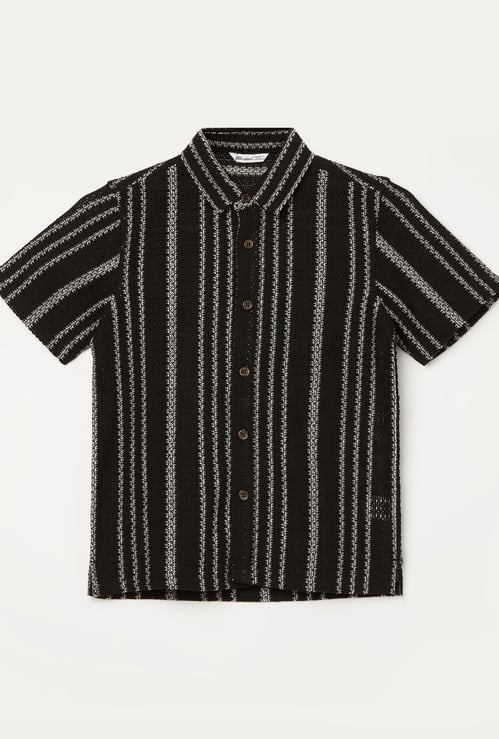 FAME FOREVER Boys Crochet Shirt