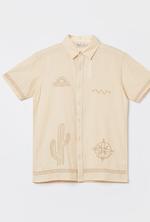 FAME FOREVER Boys Embroidered Shirt