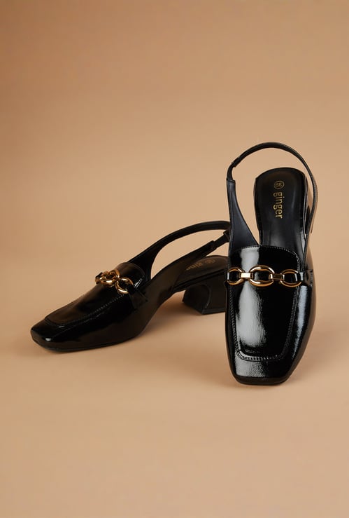 GINGER Chain-Detailed Block Heel Loafers
