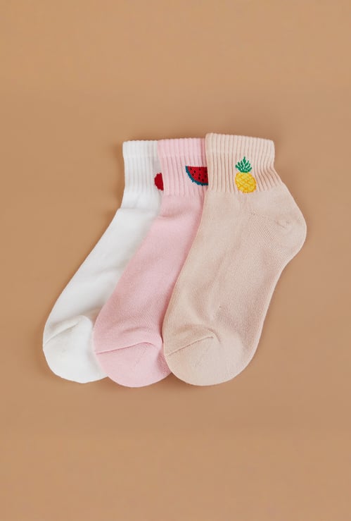 GINGER Assorted Fruit Ankle Length Socks - Pack of 3