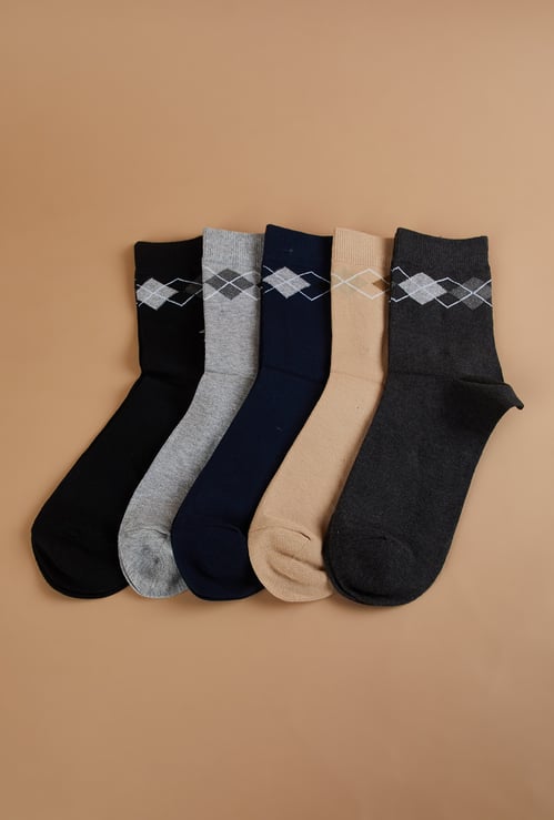 CODE Argyle Ankle Length Socks - Pack of 5