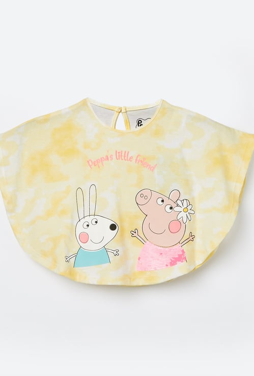 JUNIORS Girls Peppa Pig Print Poncho Top