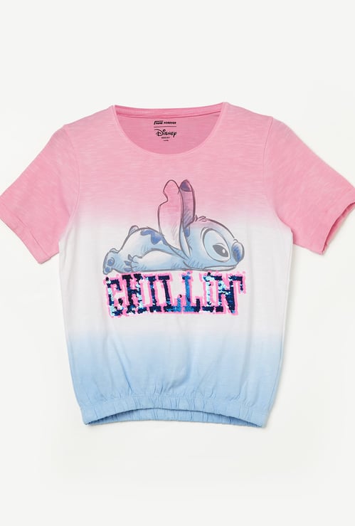 FAME FOREVER Girls Stitch Print T-shirt