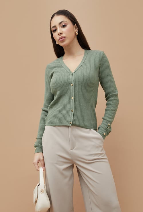 CODE Ribbed Cardigan