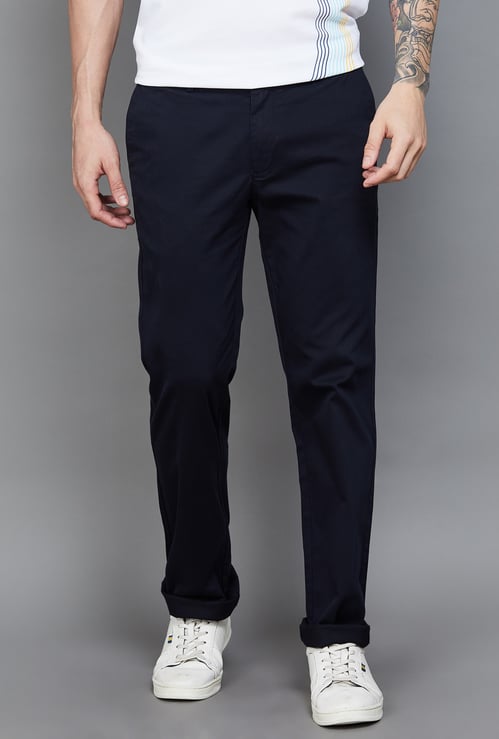INDIAN TERRAIN Solid Regular Fit Trousers