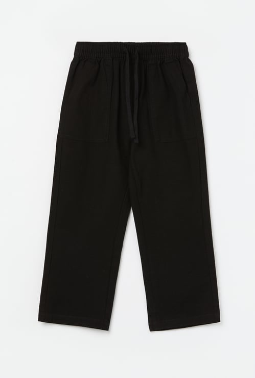 FAME FOREVER Boys Solid Elasticated Trousers