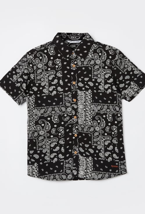 FAME FOREVER Boys Paisley Print Shirt