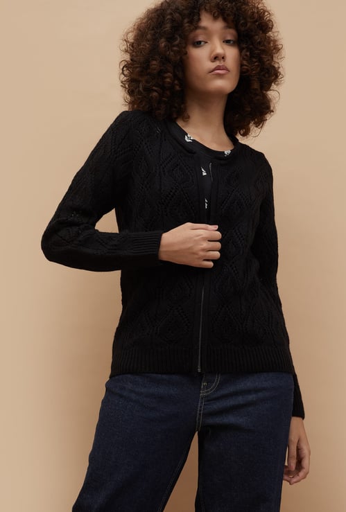 COLOUR ME Knit Patterned Cardigan