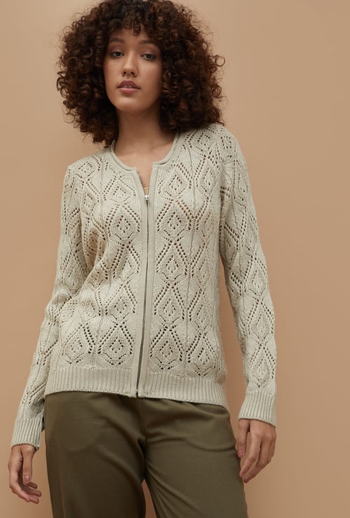 COLOUR ME Knit Patterned Cardigan