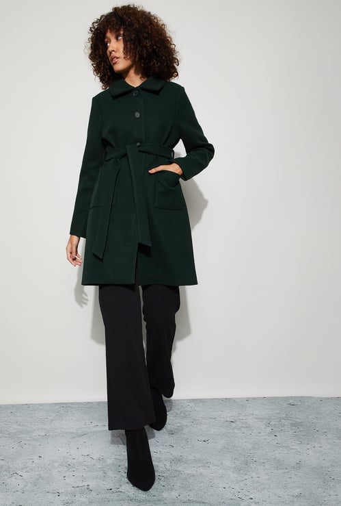 CODE Solid Tie-Up Over Coat