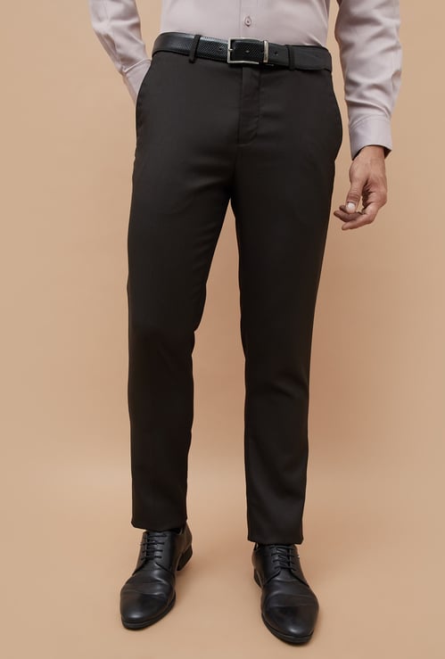 CODE Solid Slim Tapered Formal Trousers