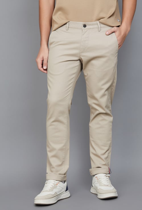 ARROW SPORT Solid Slim Tapered Trousers