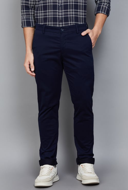 ARROW SPORT Solid Slim Tapered Trousers