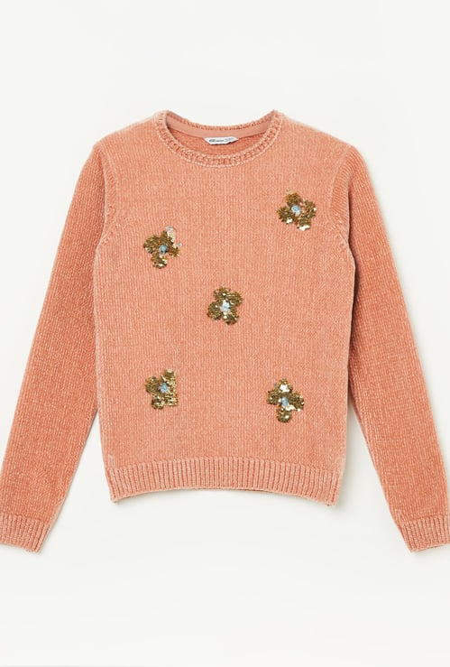 FAME FOREVER Girls Sequinned Sweater