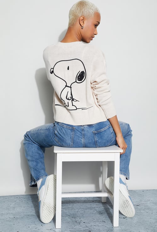 GINGER Snoopy Embroidered Cardigan