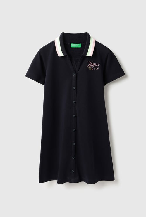 UNITED COLORS OF BENETTON Girls Solid T-shirt Dress