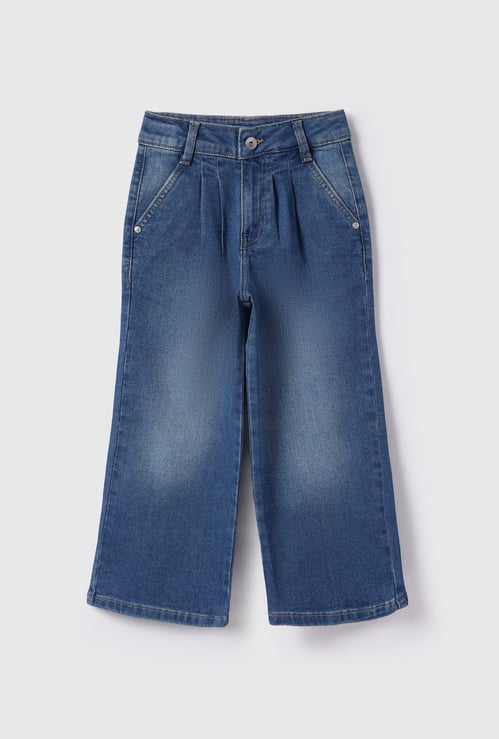 UNITED COLORS OF BENETTON Girls Washed Comfort Fit Jeans
