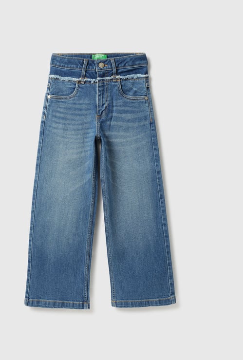 UNITED COLORS OF BENETTON Girls Washed Wide Leg Jeans