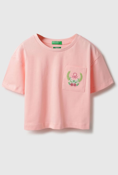 UNITED COLORS OF BENETTON Girls Embroidered T-shirt