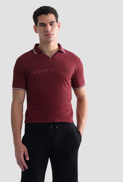 US POLO ASSN Applique Johnny Collar Sports -shirt