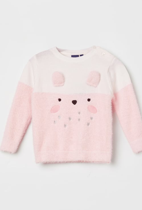 JUNIORS Girls Applique Sweater