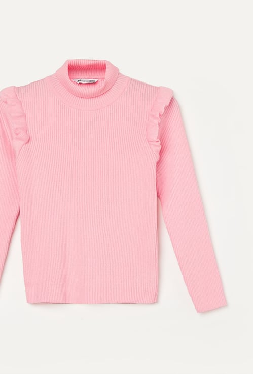 FAME FOREVER Girls Ruffled Sweater