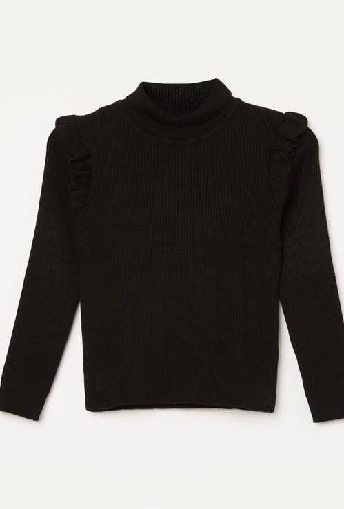 FAME FOREVER Girls Ruffled Sweater