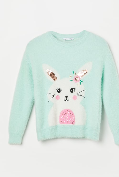 FAME FOREVER Girls Embellished Sweater