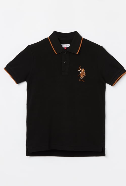 US POLO ASSN KIDS Boys Back Embroidered Polo T-shirt