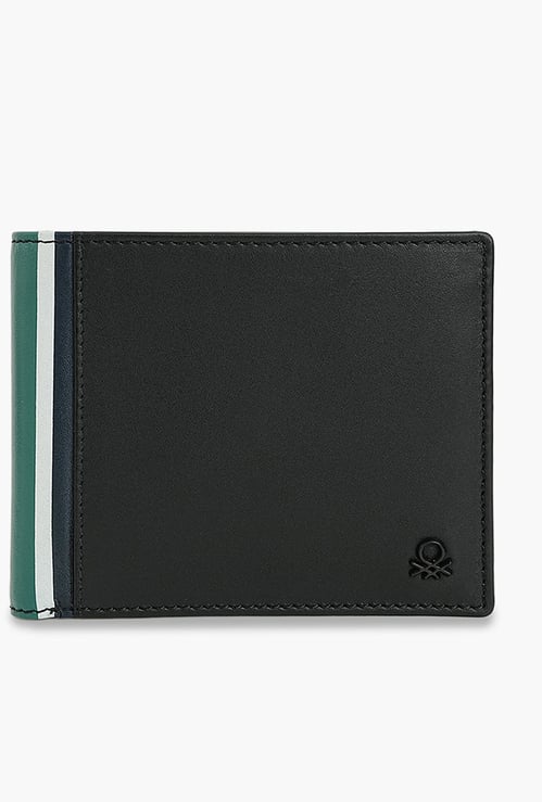 UNITED COLORS OF BENETTON Striped Bi-Fold Leather Wallet