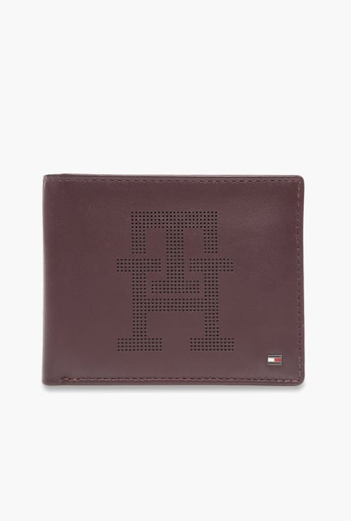TOMMY HILFIGER Logo Embossed Bi-Fold Leather Wallet