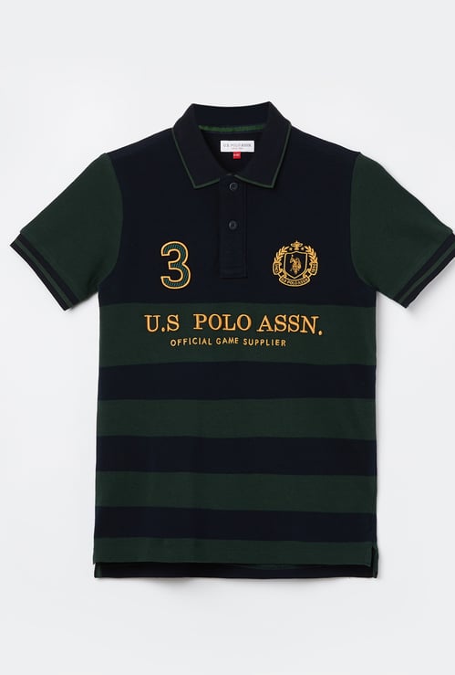 US POLO ASSN KIDS Boys Colourblock Polo T-shirt