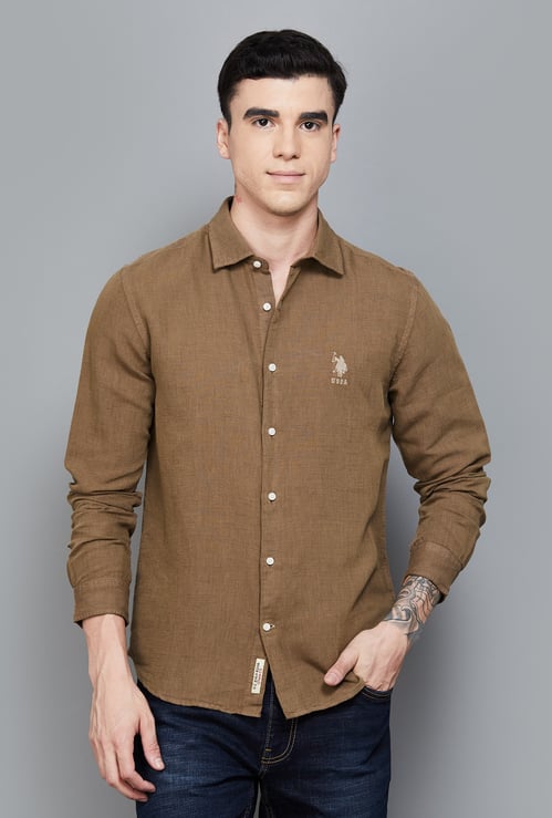 US POLO ASSN Textured Regular Fit Shirt